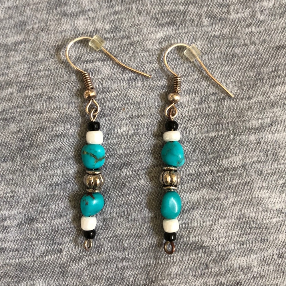 Handcrafted Turquoise Dangle Earrings